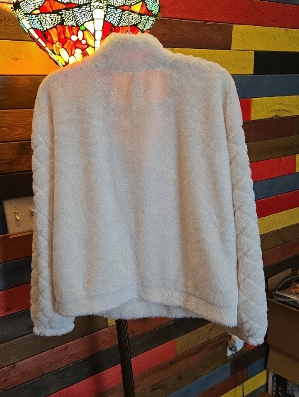 No Boundaries Cream Teddy Half-Zip Jacket🤍 Size XL - Picture 2 of 9